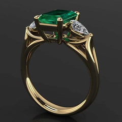 14k Gold Emerald Ring: Pure Emerald Gemstone for Women