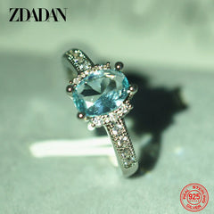 Aquamarine Beauty: 925 Sterling Silver Charm Ring