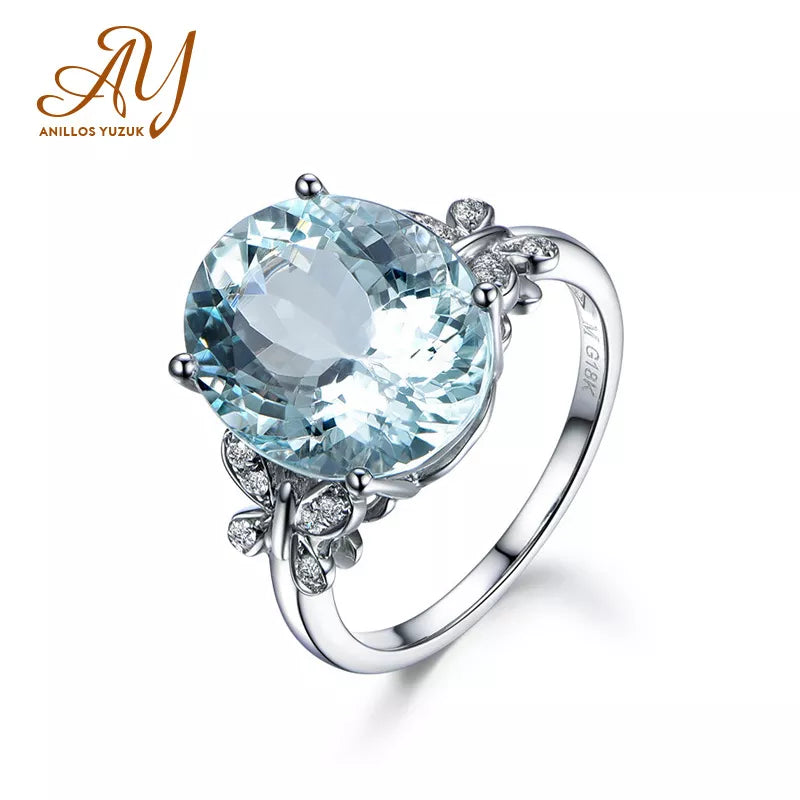 Anillos Yuzuk: Hot Silver Jewelry Ring with Aquamarine