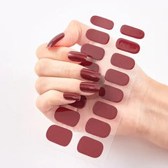 Semi Cured Gel Nail Wraps Full Cover Adhesive Manicure Decoration