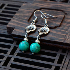 Minority Original Tibetan Ornament Turquoise Earrings