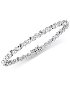 Luxurious 1/2 Carat Diamond Bracelet in Choice of Sterling Silver or Gold-Plated