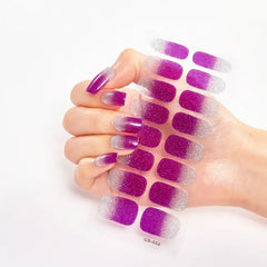 Semi Cured Gel Nail Wraps Full Cover Adhesive Manicure Decoration