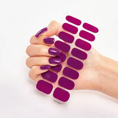 Semi Cured Gel Nail Wraps Full Cover Adhesive Manicure Decoration