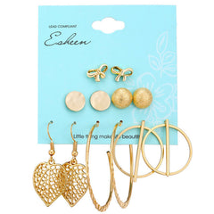 Gold Sequin Drop Earrings Set