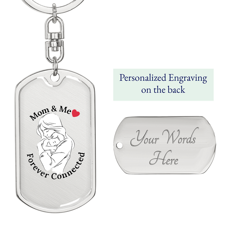 Mom & Me – Graphic Dog Tag Keychain for Mother's Day