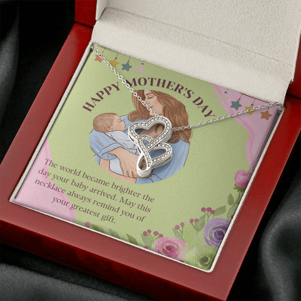 Welcome to the World – Heart-to-Heart Pendant Necklace for Mother's Day