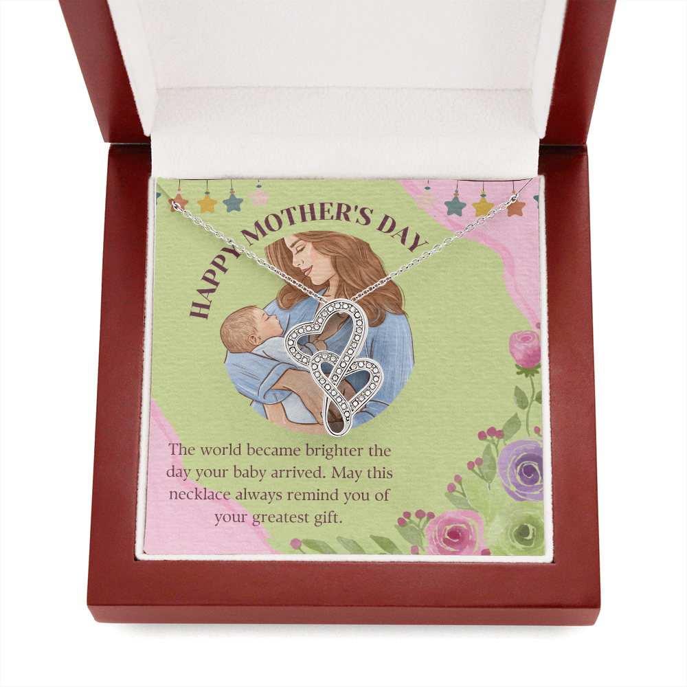 Welcome to the World – Heart-to-Heart Pendant Necklace for Mother's Day