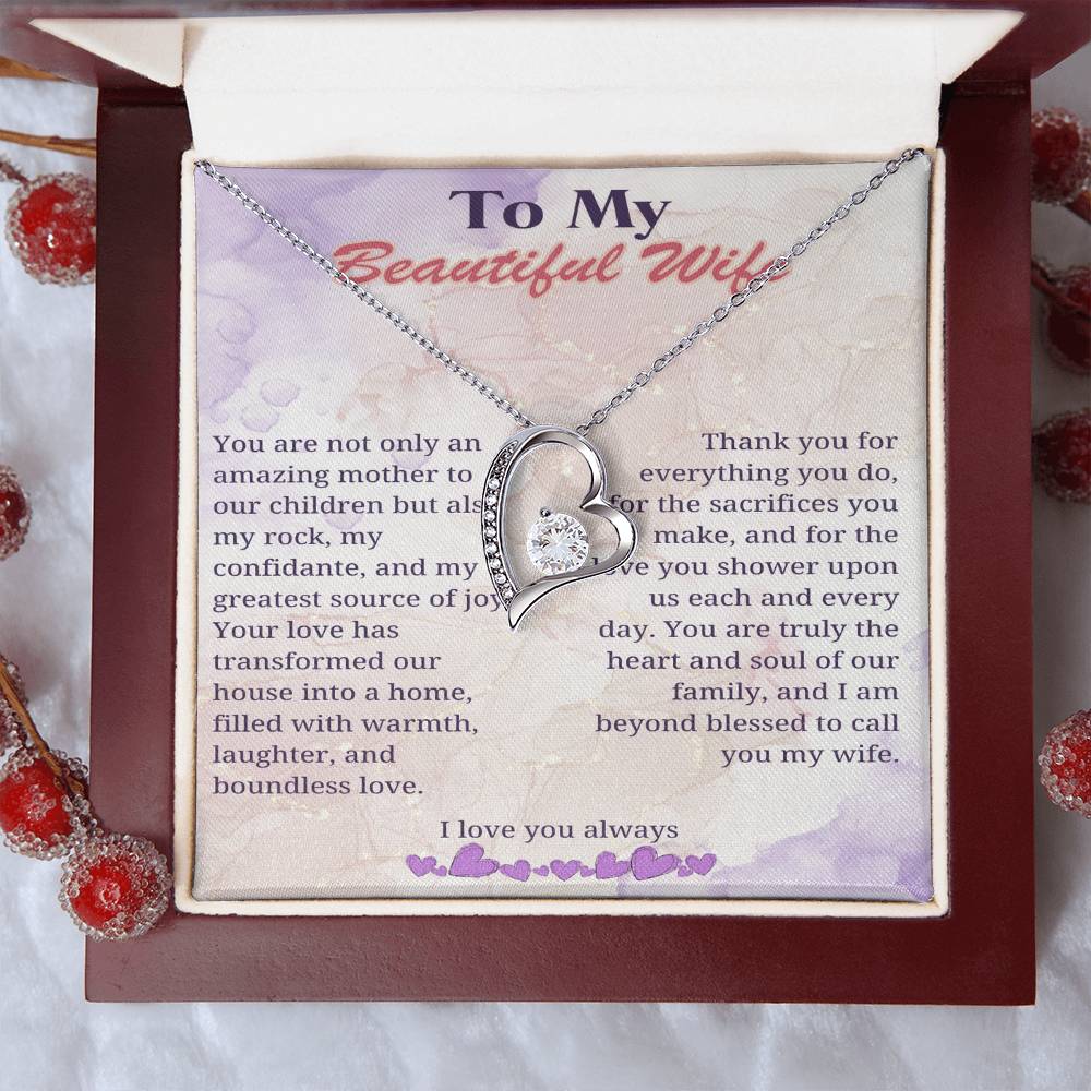 My Beloved Wife: Heart of Our Home Necklace