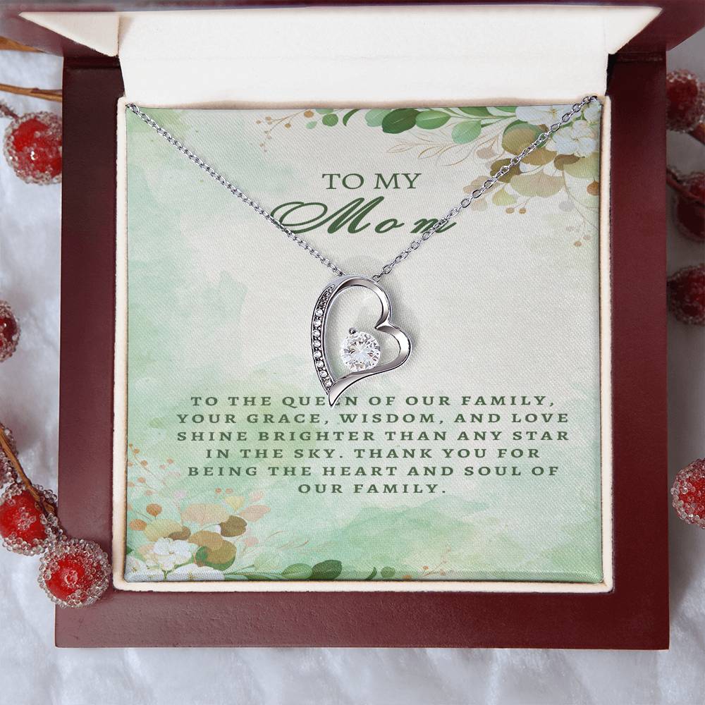 Regal Tribute Necklace for Mom: Grace, Wisdom, Love