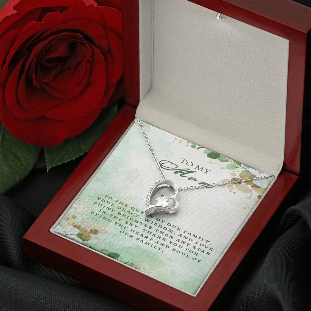 Regal Tribute Necklace for Mom: Grace, Wisdom, Love