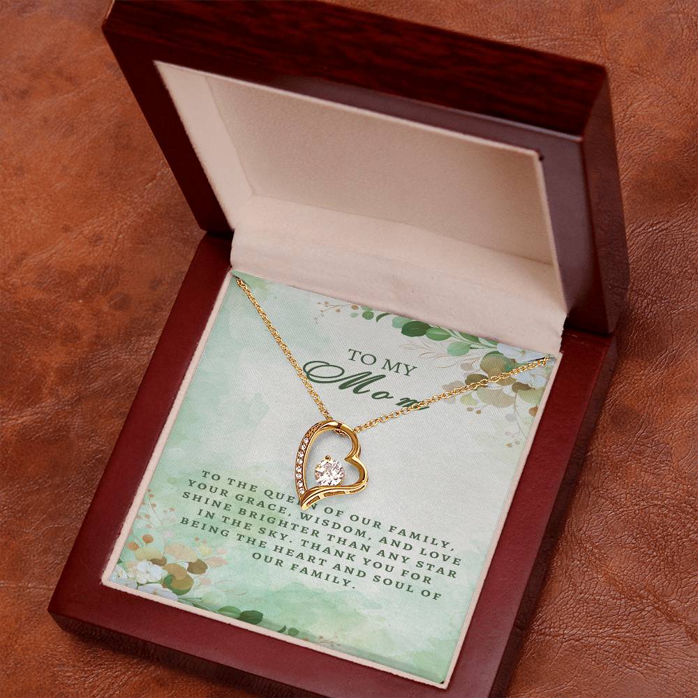 Regal Tribute Necklace for Mom: Grace, Wisdom, Love