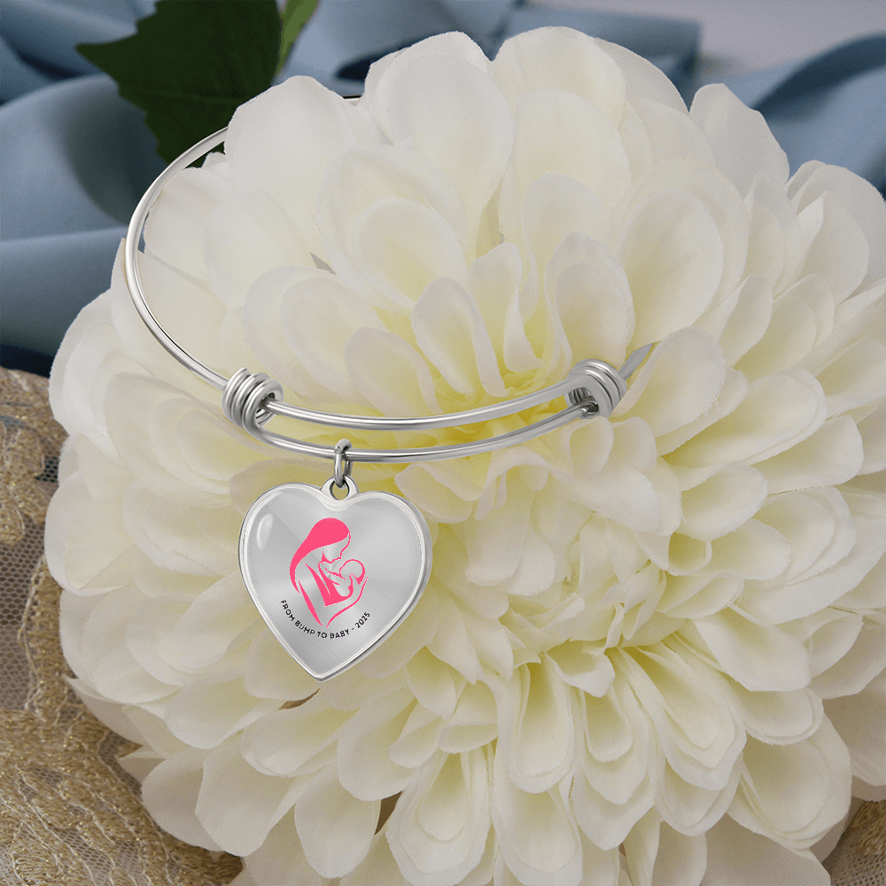 From Bump to Baby – Luxury Heart Bangle for Mother's Day