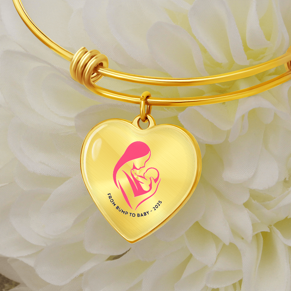 From Bump to Baby – Luxury Heart Bangle for Mother's Day