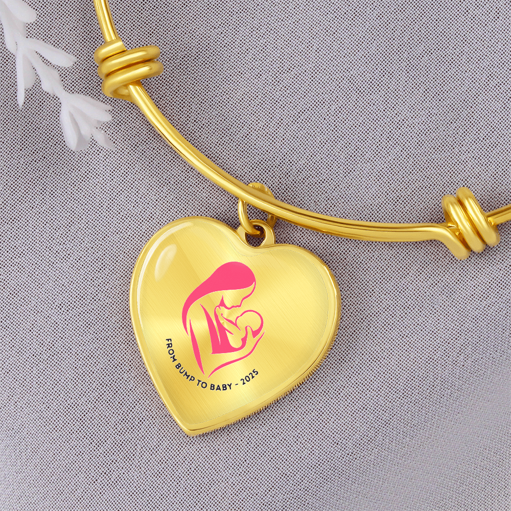 From Bump to Baby – Luxury Heart Bangle for Mother's Day