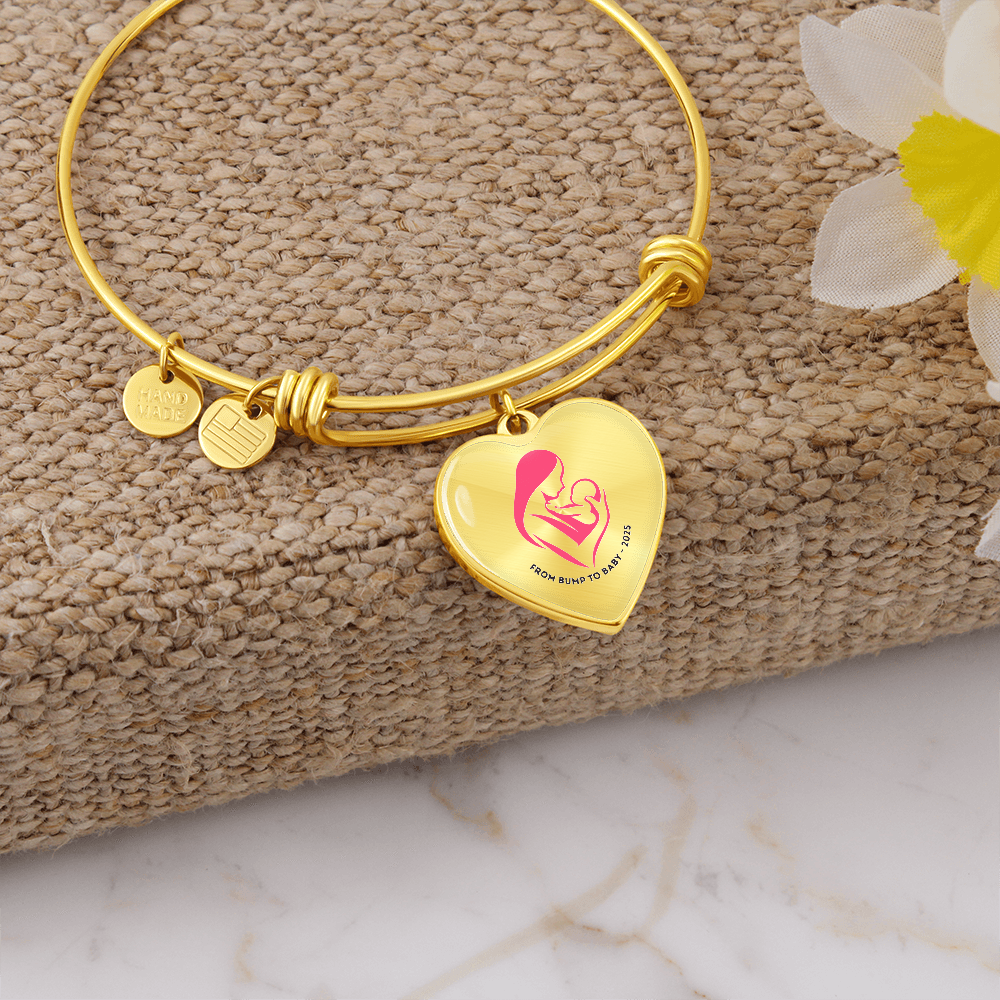 From Bump to Baby – Luxury Heart Bangle for Mother's Day