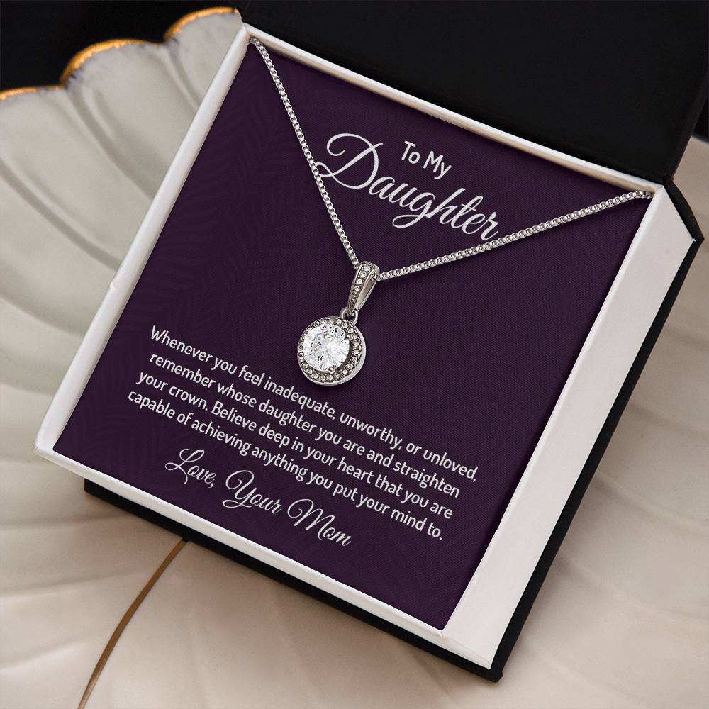 Elegant Cushion CZ Crystal Necklace in 14K White Gold Finish