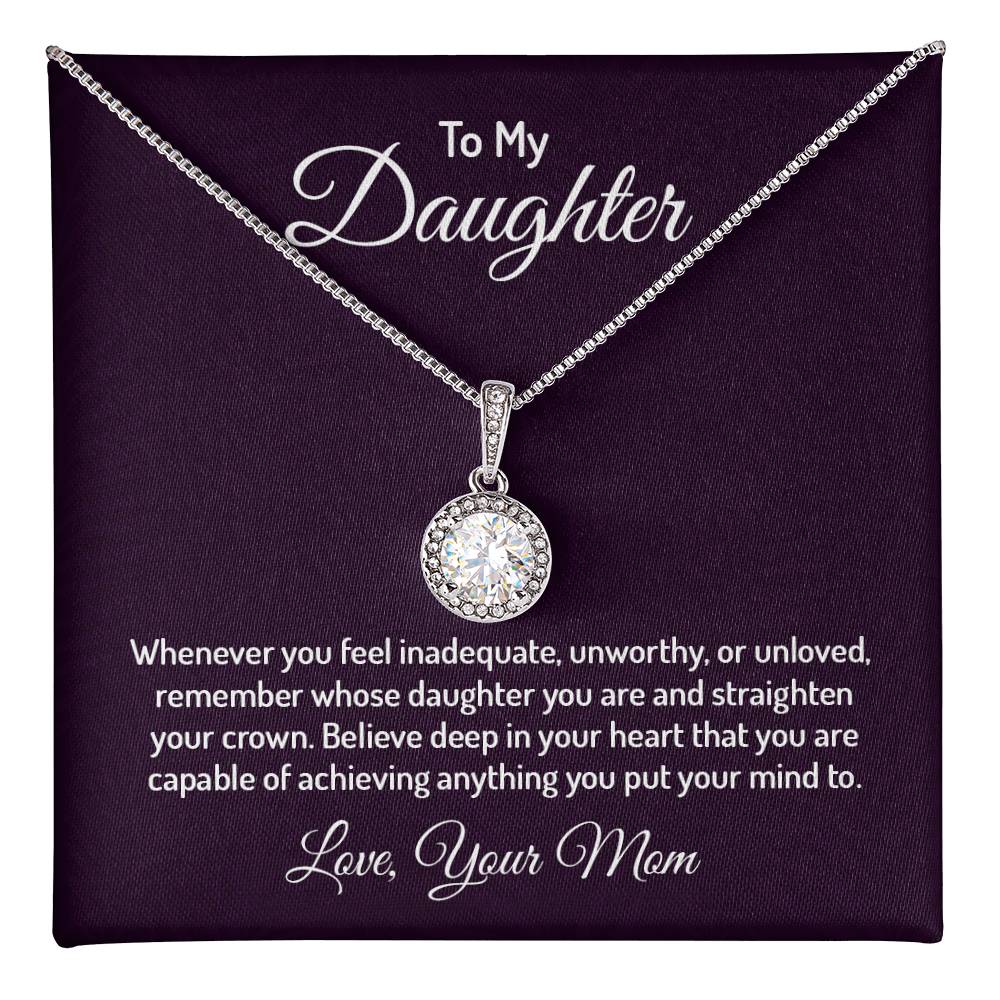 Elegant Cushion CZ Crystal Necklace in 14K White Gold Finish