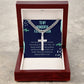 Cuban Chain with Artisan Cross Necklace - Honoring an Amazing Father - in - Law - Gadget and Glam Shop