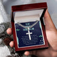 Cuban Chain with Artisan Cross Necklace - Honoring an Amazing Father - in - Law - Gadget and Glam Shop