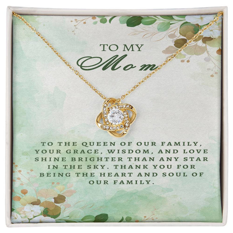 Regal Tribute Necklace for Mom: Grace, Wisdom, Love