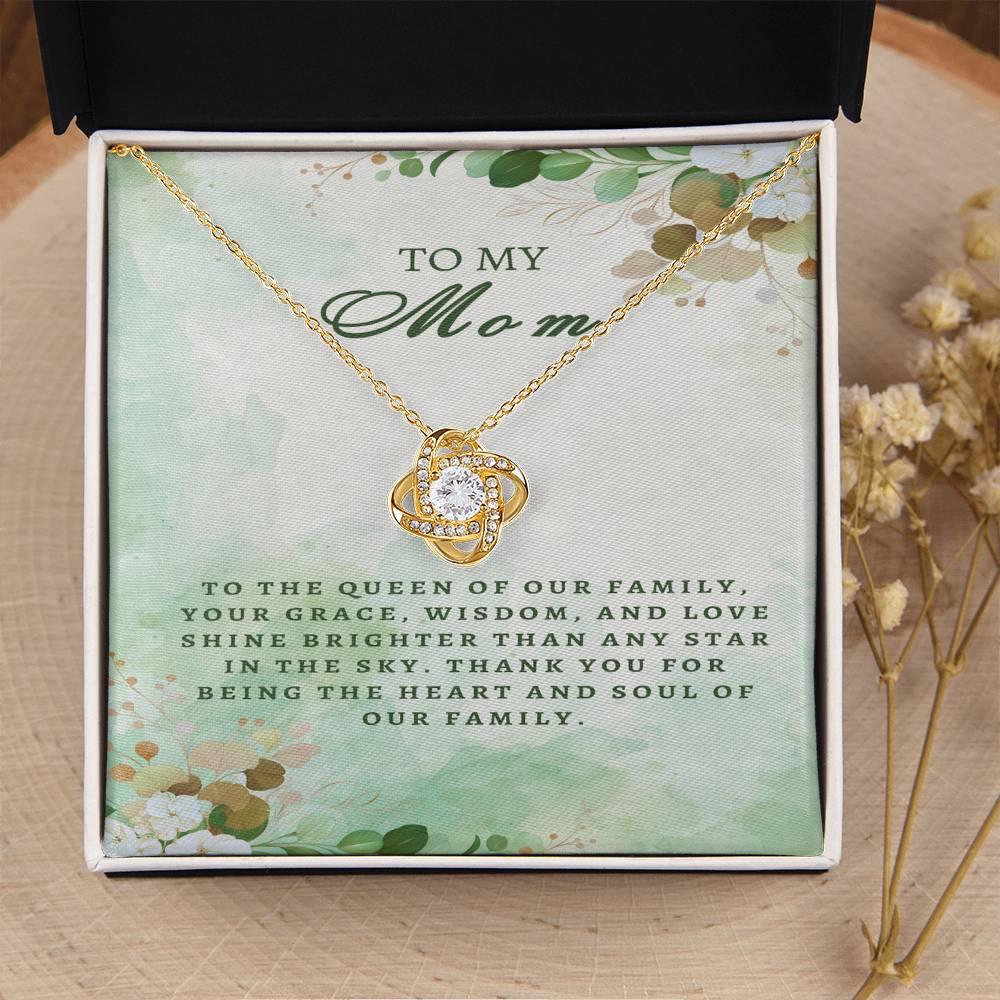 Regal Tribute Necklace for Mom: Grace, Wisdom, Love