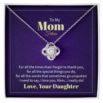 Everlasting Connection: Love Knot Necklace for Daughters to Their Mom