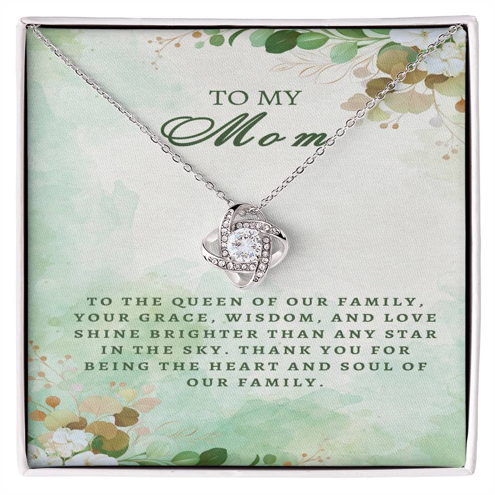 Regal Tribute Necklace for Mom: Grace, Wisdom, Love