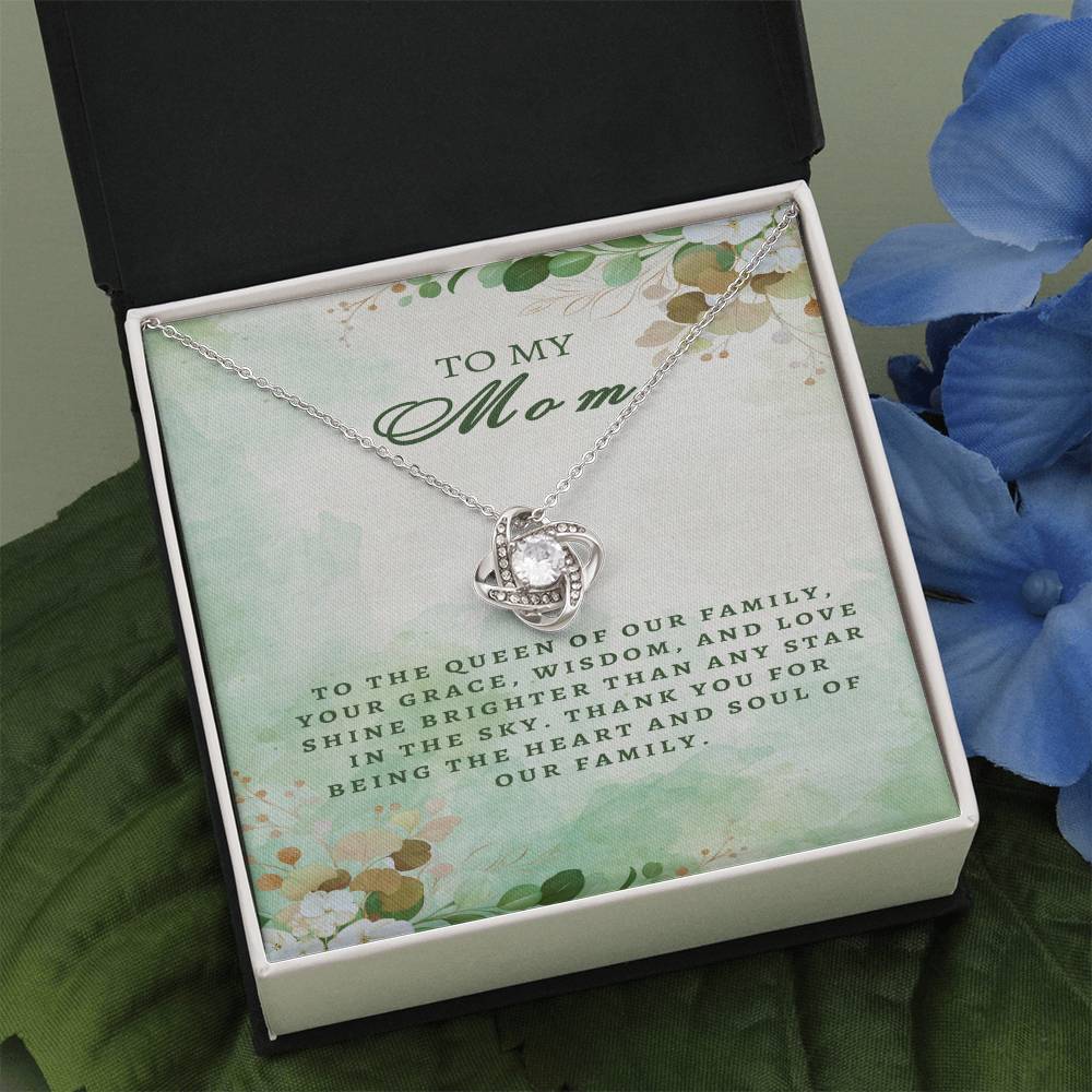 Regal Tribute Necklace for Mom: Grace, Wisdom, Love