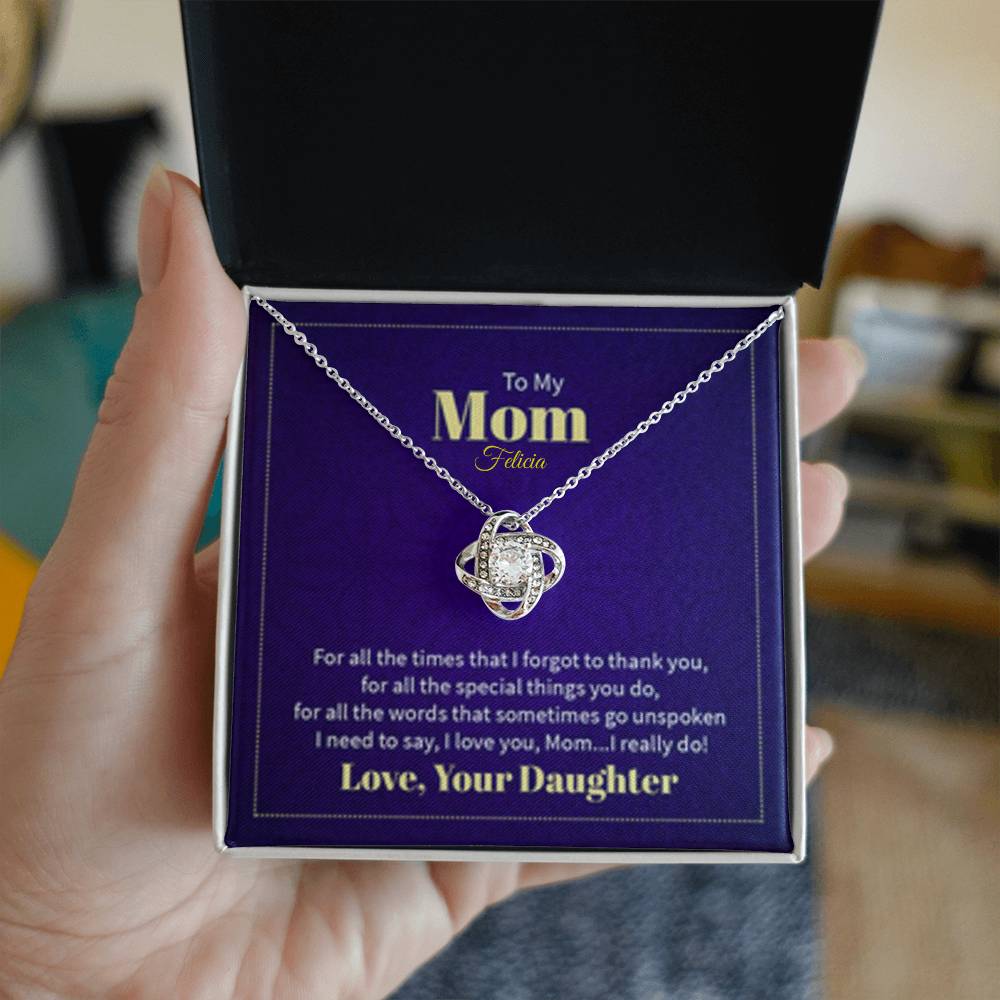 Everlasting Connection: Love Knot Necklace for Daughters to Their Mom