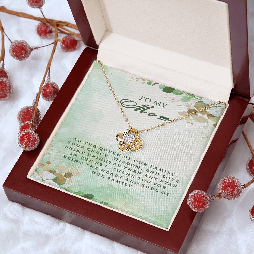 Regal Tribute Necklace for Mom: Grace, Wisdom, Love