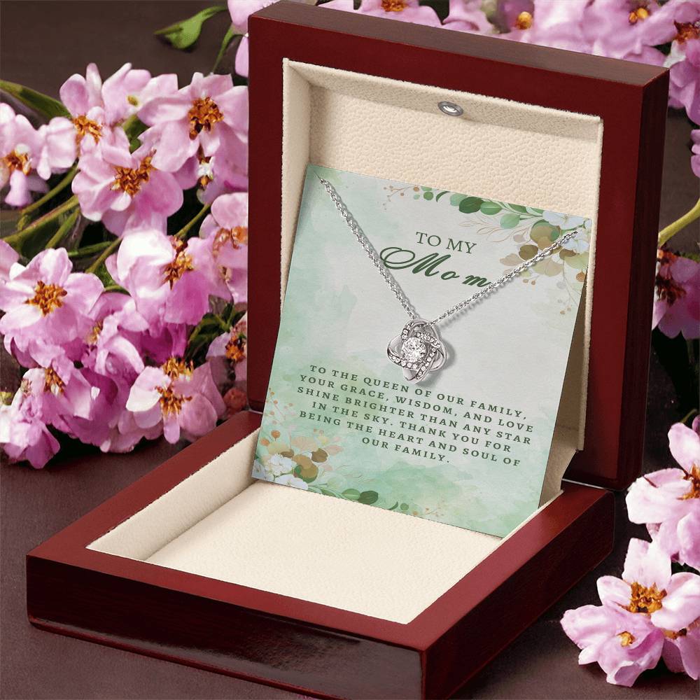 Regal Tribute Necklace for Mom: Grace, Wisdom, Love