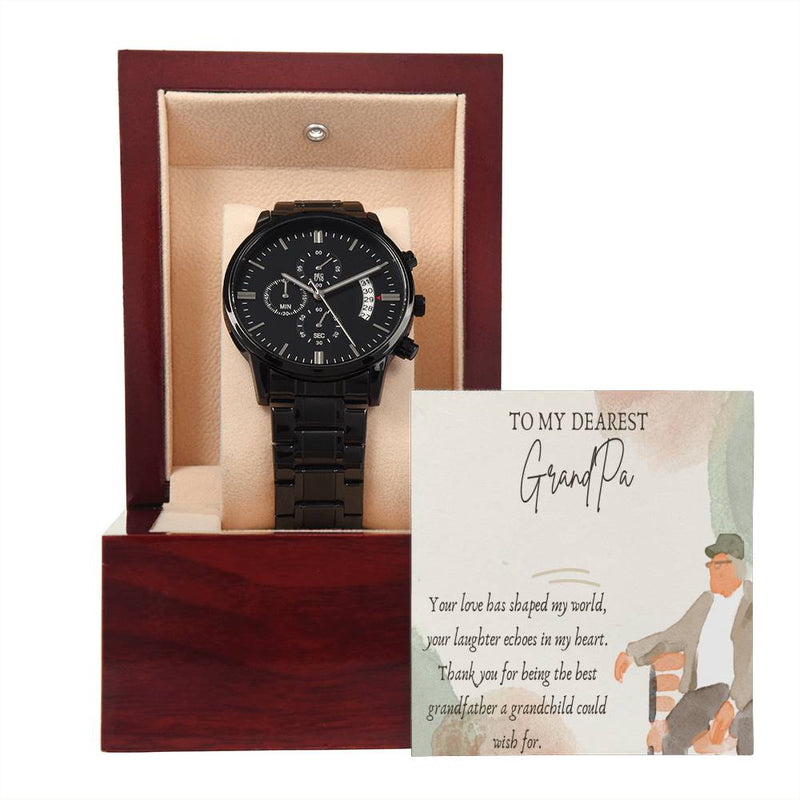 Black Chronograph Watch - A Tribute to the Best Grandfather