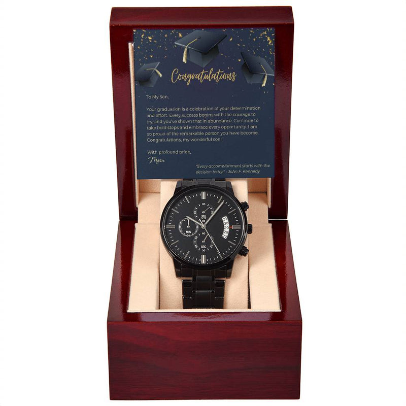 Black Chronograph Watch - A Mother's Tribute