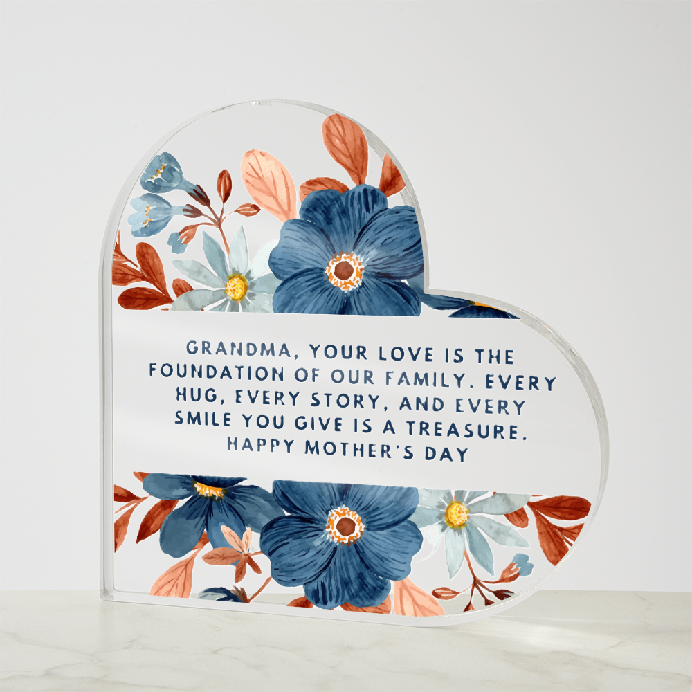 A Grandmother’s Love – Acrylic Heart Plaque for Mother’s Day