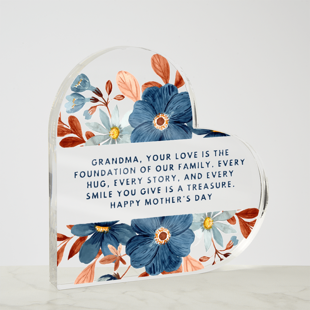 A Grandmother’s Love – Acrylic Heart Plaque for Mother’s Day