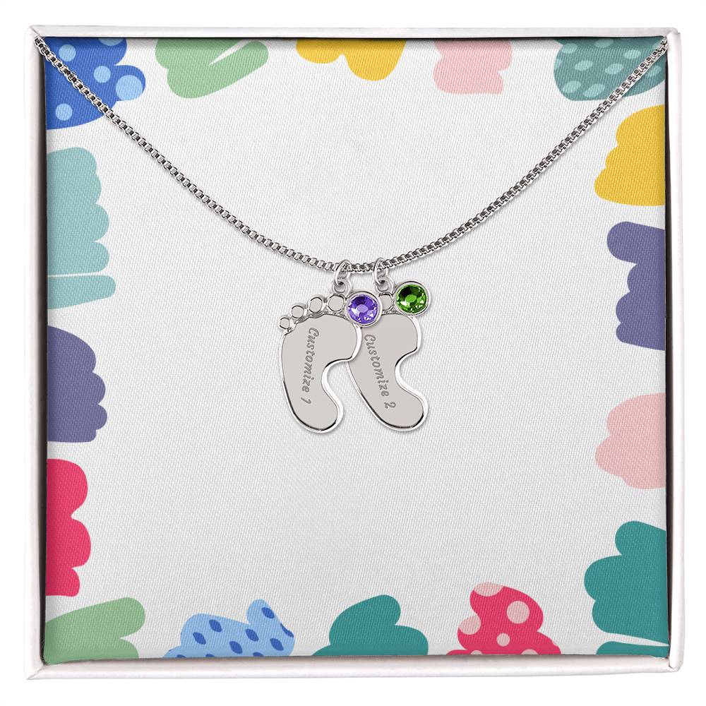 To my Mama - I can't Wait to see you - for the Expectant Mother Charm "Baby Feet Bracelet"