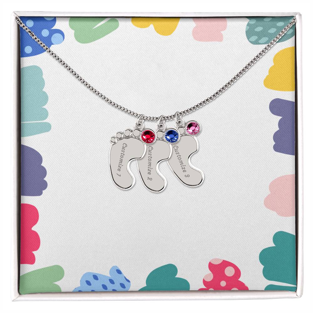 To my Mama - I can't Wait to see you - for the Expectant Mother Charm "Baby Feet Bracelet"