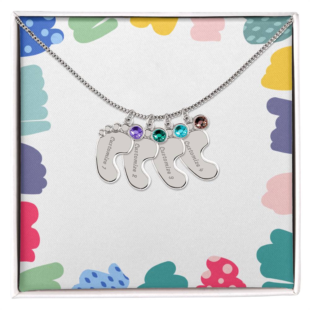 To my Mama - I can't Wait to see you - for the Expectant Mother Charm "Baby Feet Bracelet"