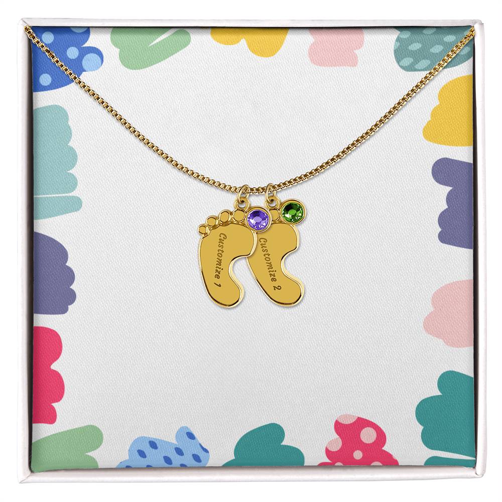 To my Mama - I can't Wait to see you - for the Expectant Mother Charm "Baby Feet Bracelet"