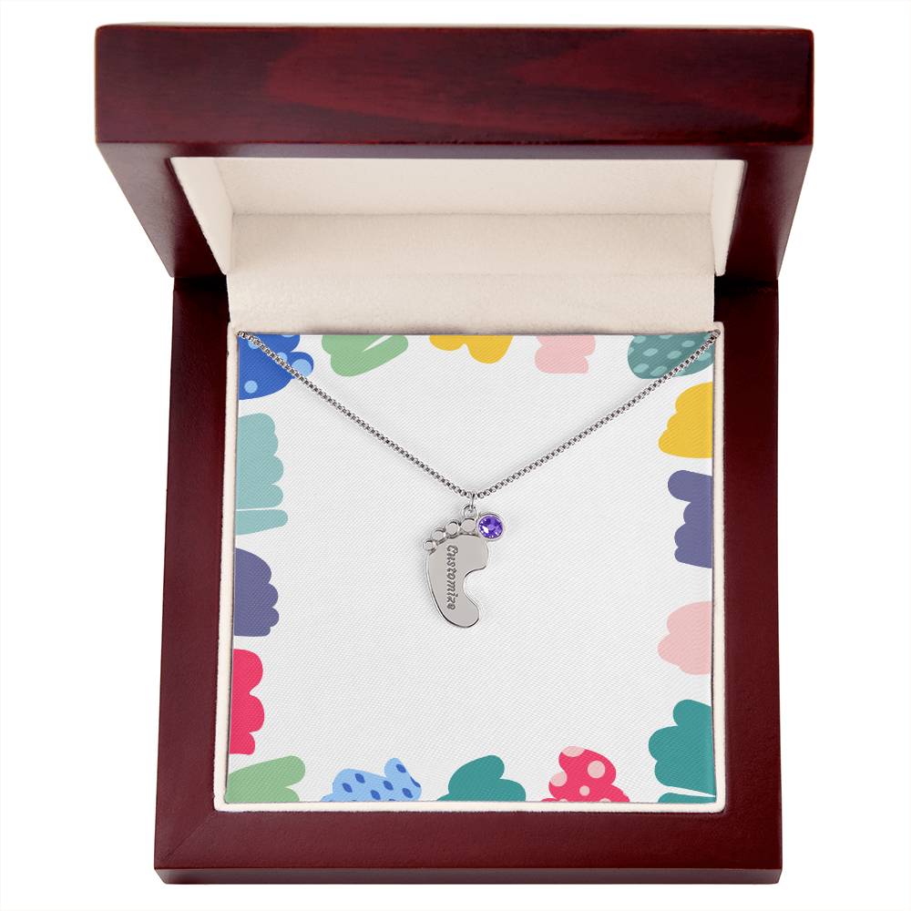 To my Mama - I can't Wait to see you - for the Expectant Mother Charm "Baby Feet Bracelet"