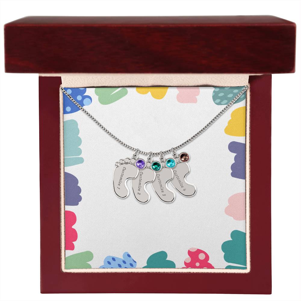 To my Mama - I can't Wait to see you - for the Expectant Mother Charm "Baby Feet Bracelet"