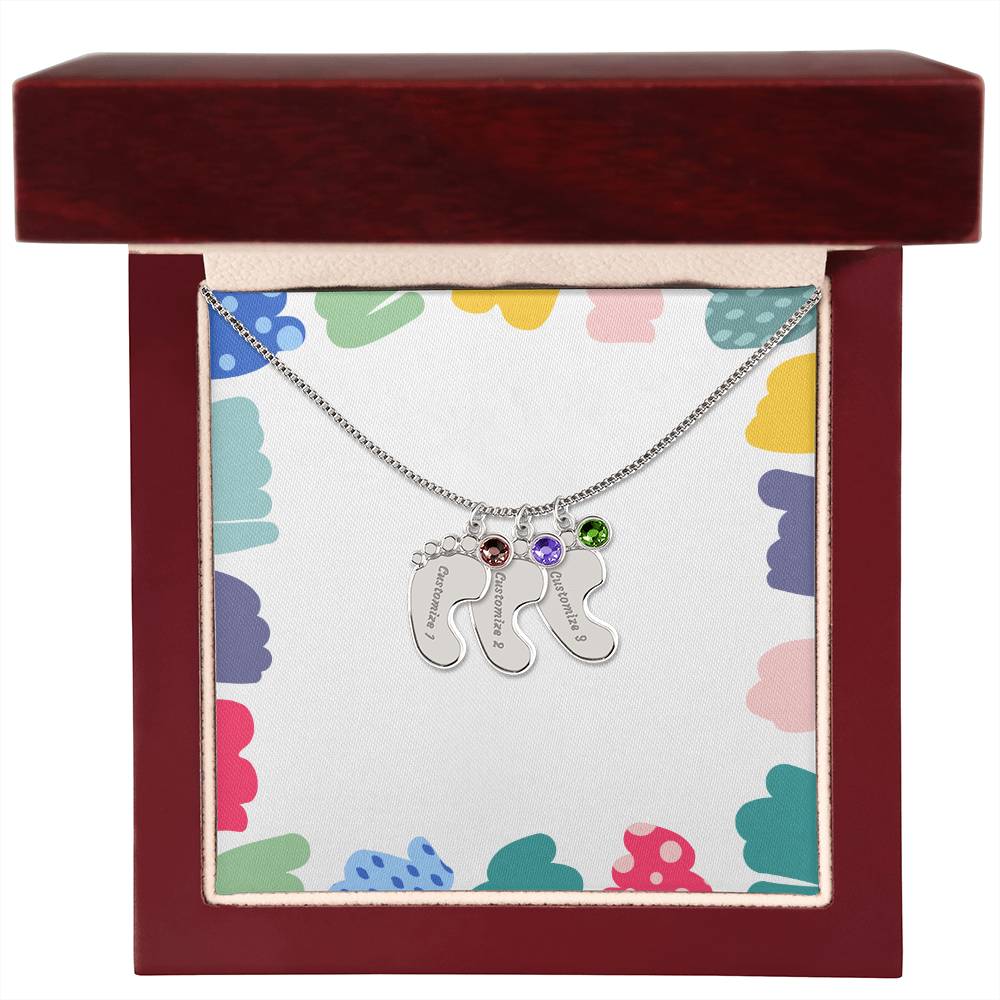 To my Mama - I can't Wait to see you - for the Expectant Mother Charm "Baby Feet Bracelet"