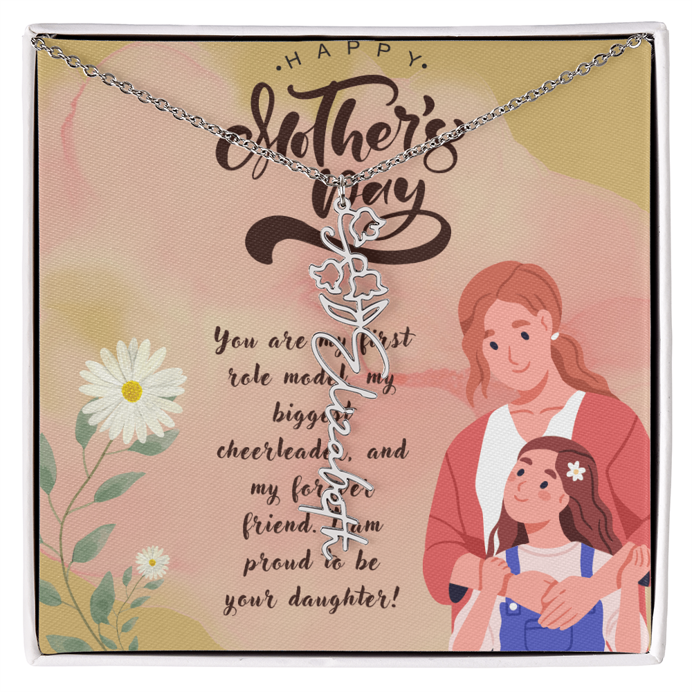 Girl Mom, Girl Power – Flower Name Necklace for Mother's Day