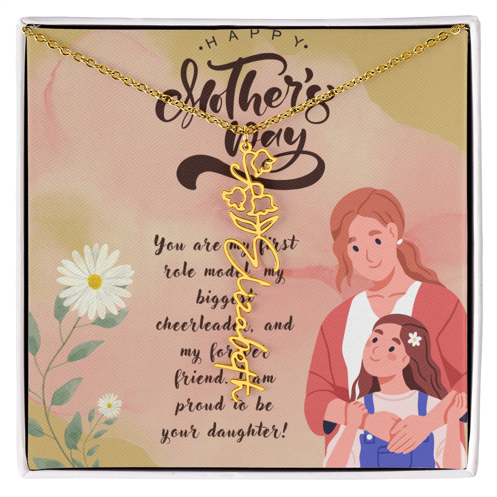 Girl Mom, Girl Power – Flower Name Necklace for Mother's Day