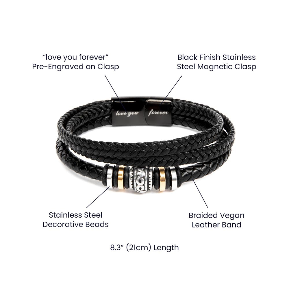 Men's 'Love You Forever' Bracelet - A Mother's Everlasting Pride for a Special Graduate