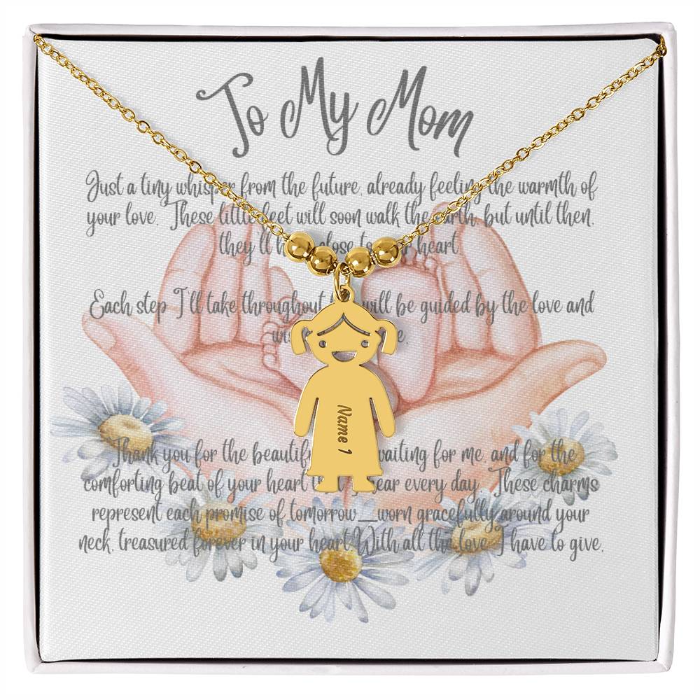 Little Loves Necklace: Cherished Charms for Mom - Just Give Us the Names of Children