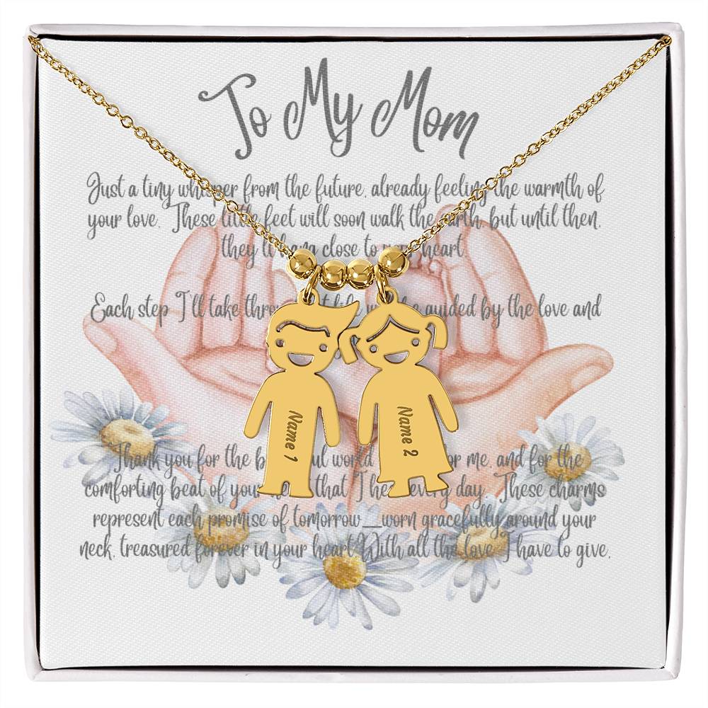 Little Loves Necklace: Cherished Charms for Mom - Just Give Us the Names of Children