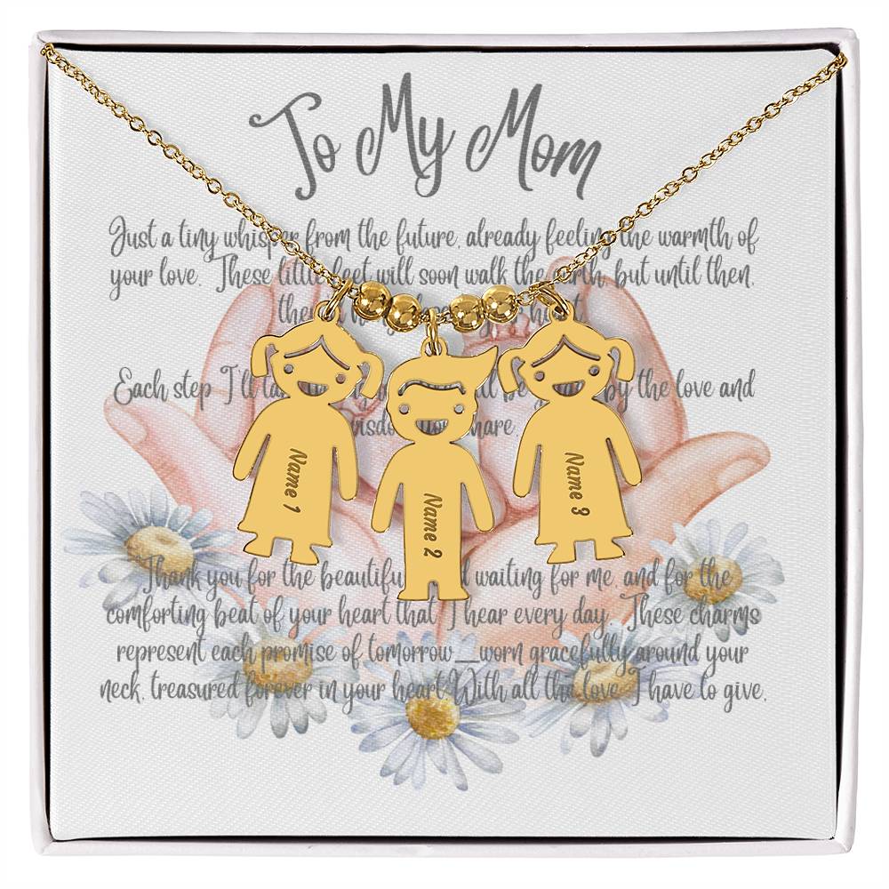 Little Loves Necklace: Cherished Charms for Mom - Just Give Us the Names of Children