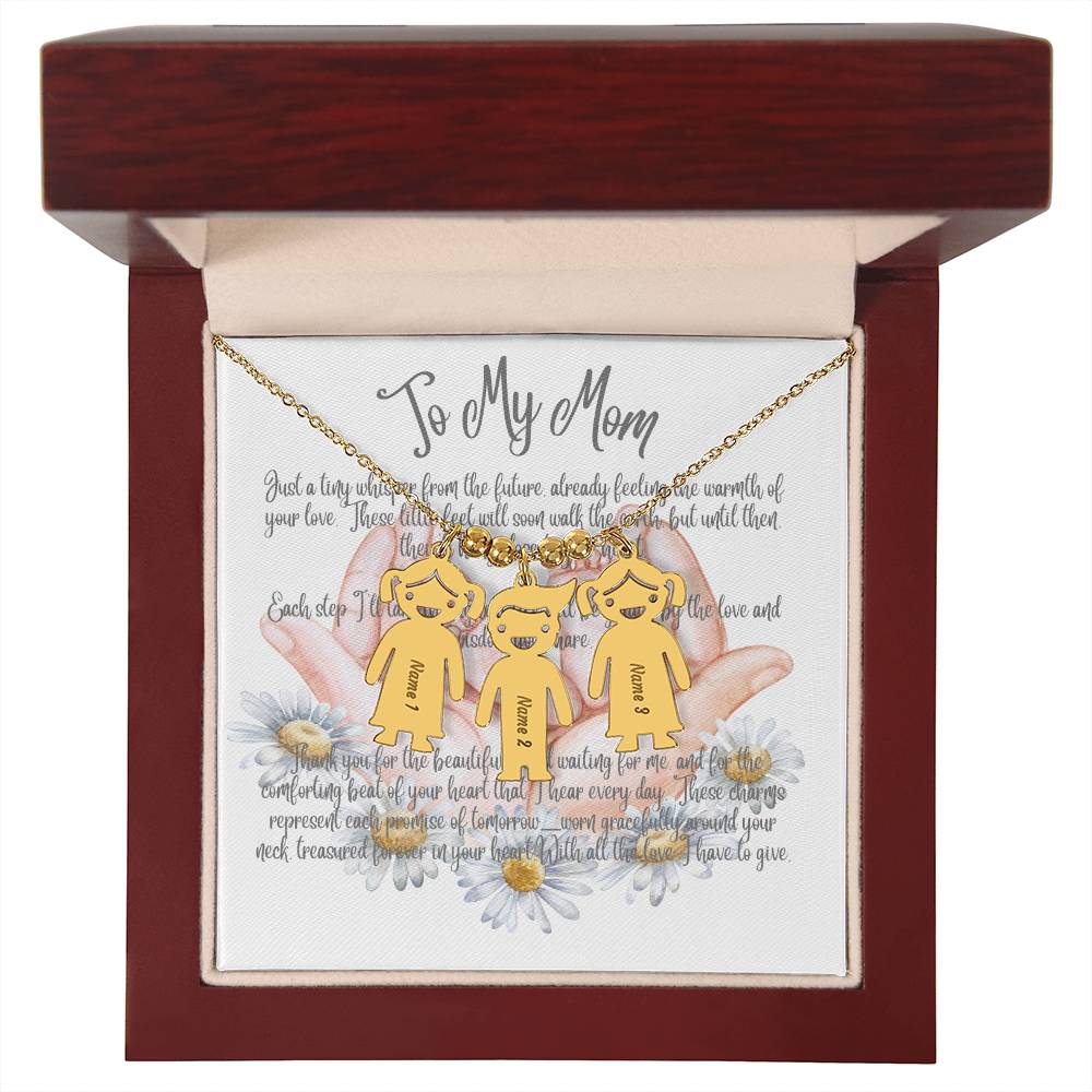 Little Loves Necklace: Cherished Charms for Mom - Just Give Us the Names of Children